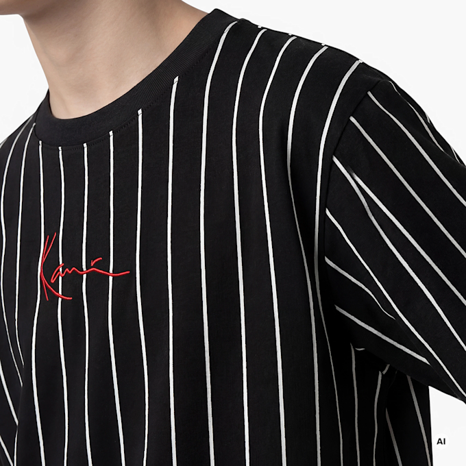 Karl Kani Small Signature Essential Pinstripe Tee Junior zwart 92877 3
