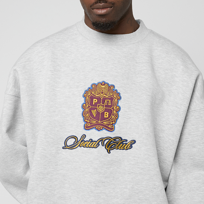 Prohibited Emblem Patch Crew Neck grigio 93077 3