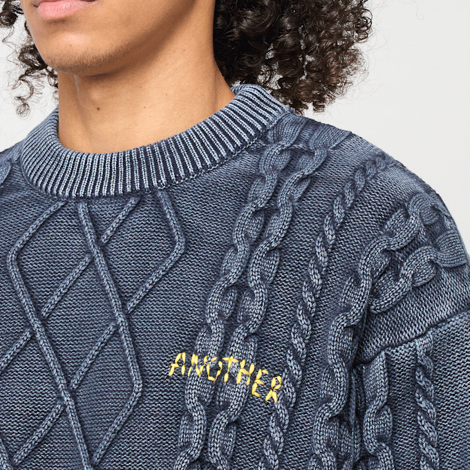 Another Cotton Lab Another Kable Knit Sweater blauw 99798 3