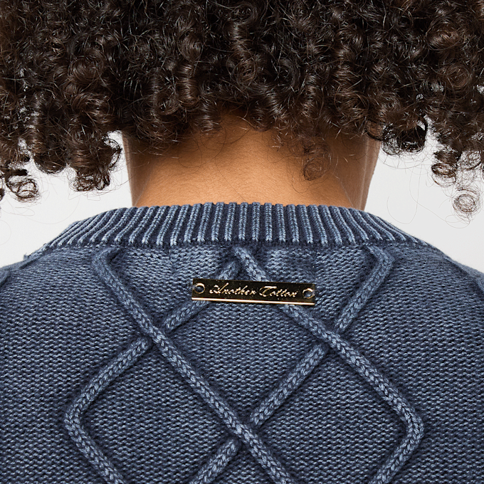 Another Cotton Lab Another Kable Knit Sweater blauw 99798 4