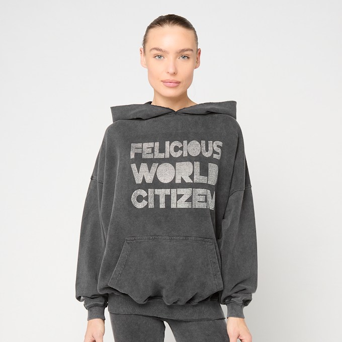 Felicious Vintage Hoodie Rhinestones siva 93135 1