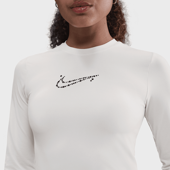 Nike   Sportswear Tight Cropped Long-Sleeve T-Shirt gris 93357 3