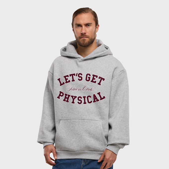 Mister Tee Let's Get Physical Fluffy Hoody grau 93443 1