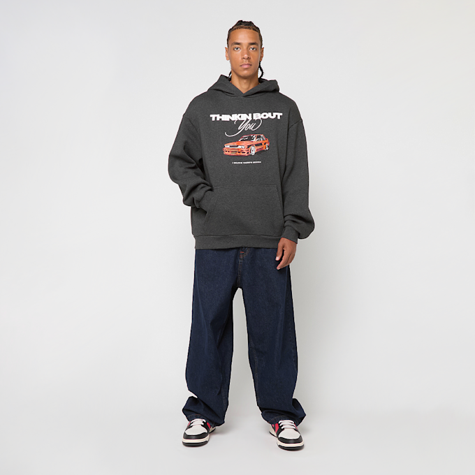 Mister Tee Thinking Bout You Car Print Fluffy Hoody siva 93449 4