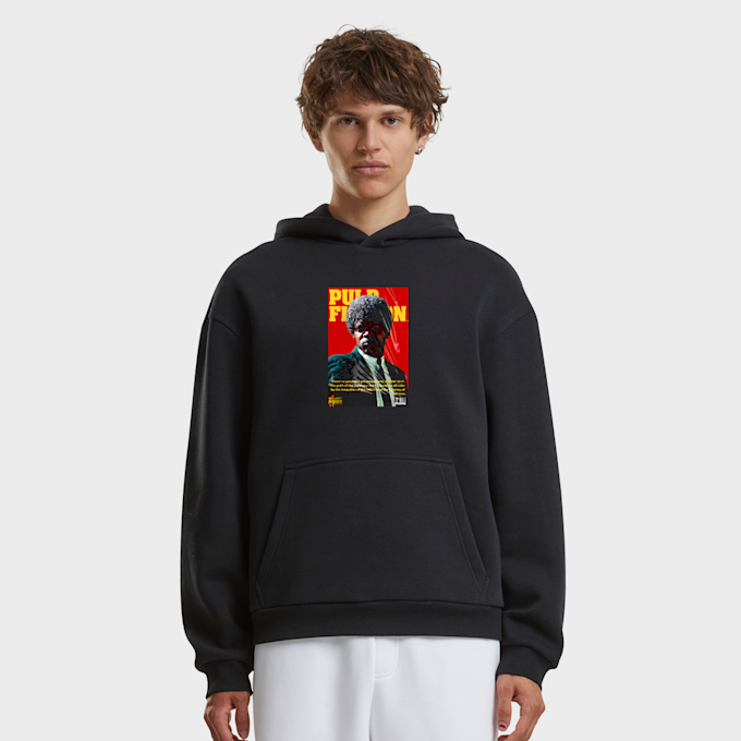 Mister Tee Pulp Fiction Jules Magazine Cover Fluffy Hoody negro 93455 1