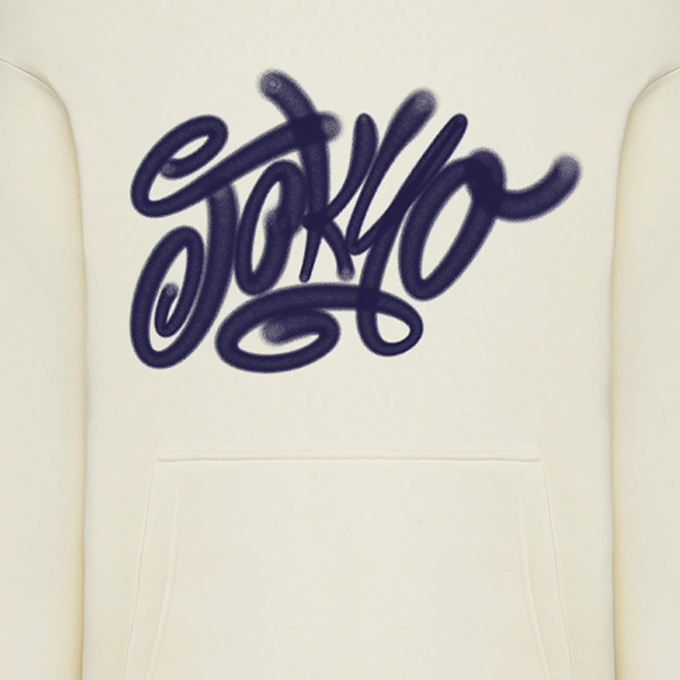 Mister Tee Tokyo Tagged Graffiti Fluffy Hoody bege 93460 3