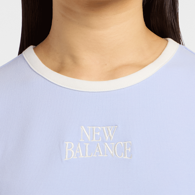 New Balance Linear Heritage Ringer T-Shirt blauw 93536 3