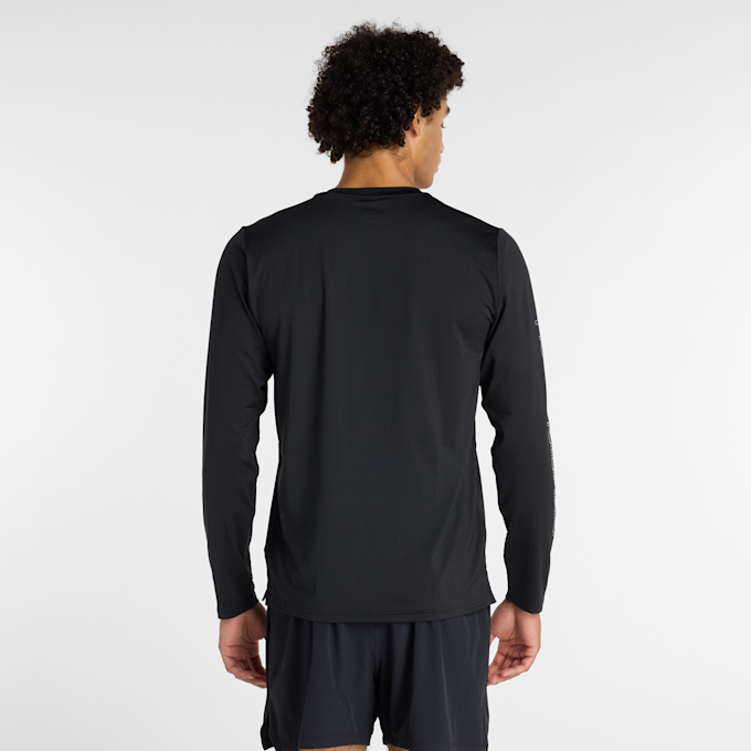 New Balance Reflective Poly Long Sleeve T-Shirt preto 93647 3