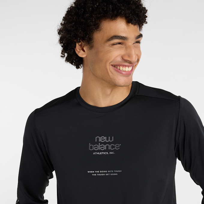 New Balance Reflective Poly Long Sleeve T-Shirt nero 93647 4