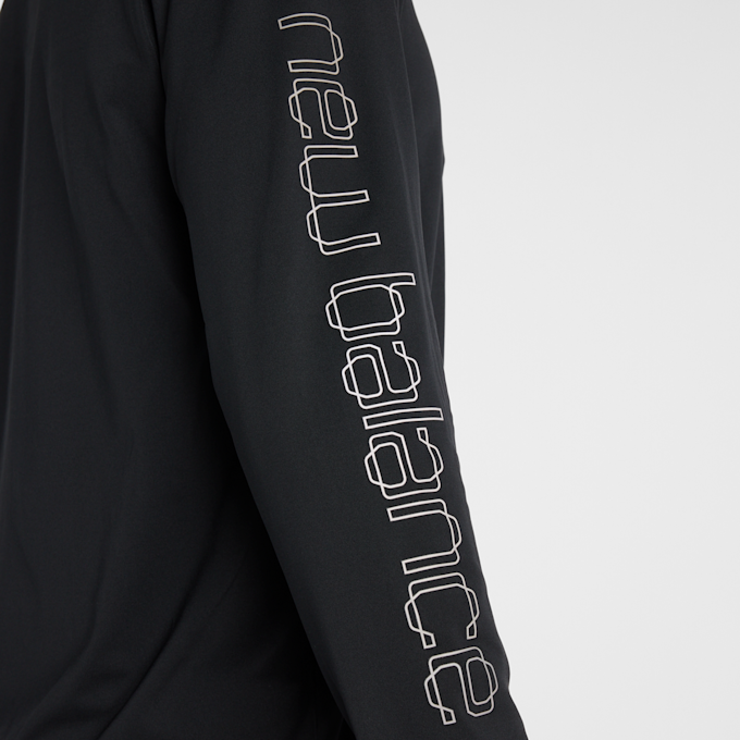 New Balance Reflective Poly Long Sleeve T-Shirt zwart 93647 5