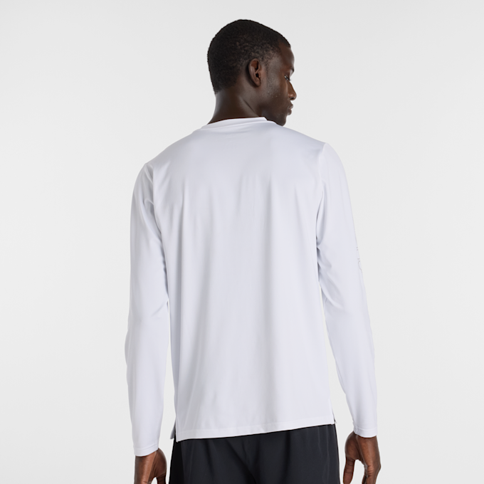 New Balance Reflective Poly Long Sleeve T-Shirt blanc 93646 3