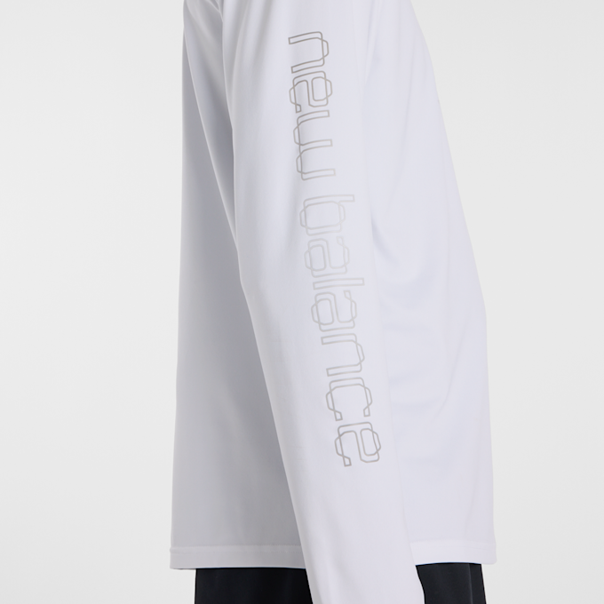 New Balance Reflective Poly Long Sleeve T-Shirt bianco 93646 5
