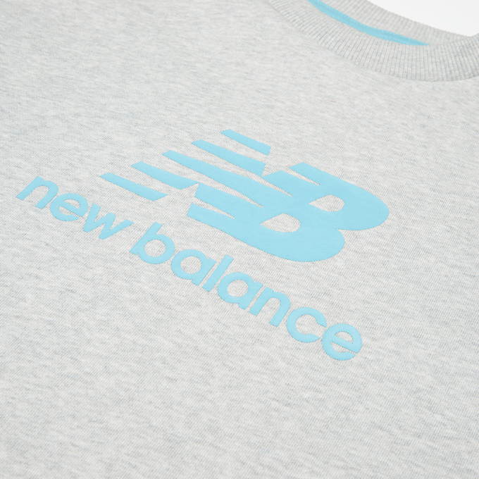 New Balance French Terry Stacked Logo Crew & Jog Set gris 94369 3