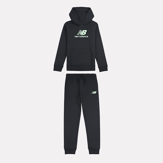 New Balance Set French Terry Stacked Logo Hoodie & Jogger schwarz 94368 1