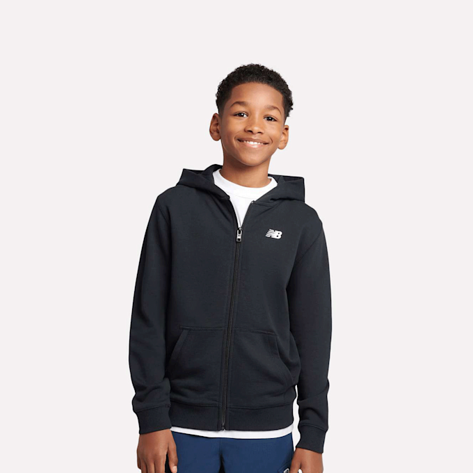 New Balance French Terry Small Logo Full Zip Hoodie nero 94376 1