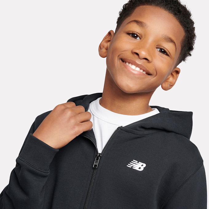 New Balance French Terry Small Logo Full Zip Hoodie nero 94376 4