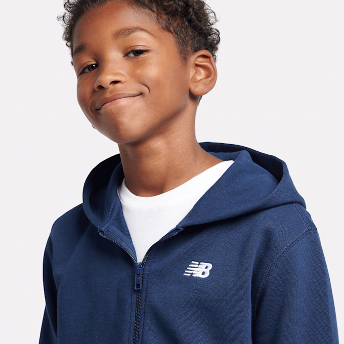New Balance French Terry Small Logo Full Zip Hoodie bleu 94378 4