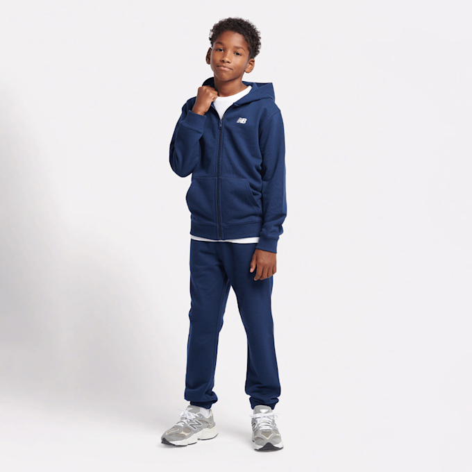 New Balance French Terry Small Logo Full Zip Hoodie bleu 94378 5