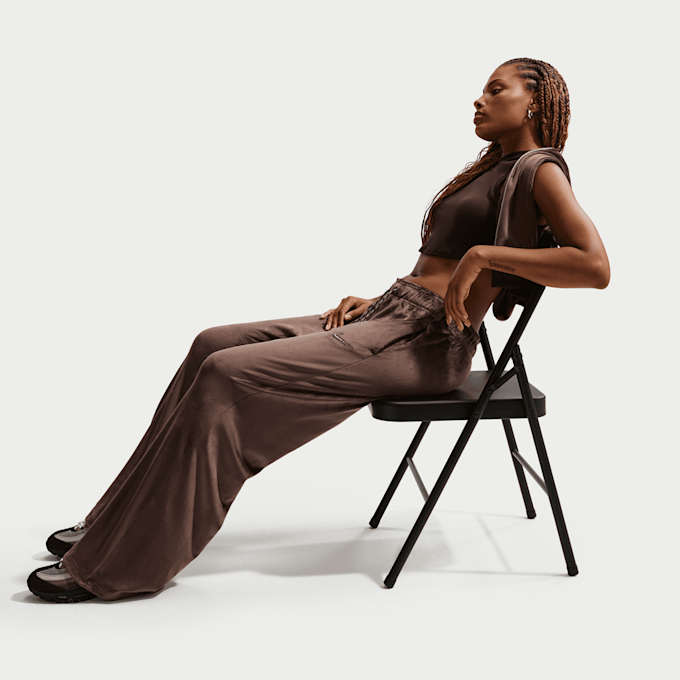 Nike   Sportswear Trend High-Rise Wide Velour Pants brun 94579 5
