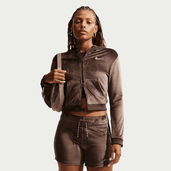 Nike   Sportswear Trend Velour Full-Zip Hoodie brun 94587 1