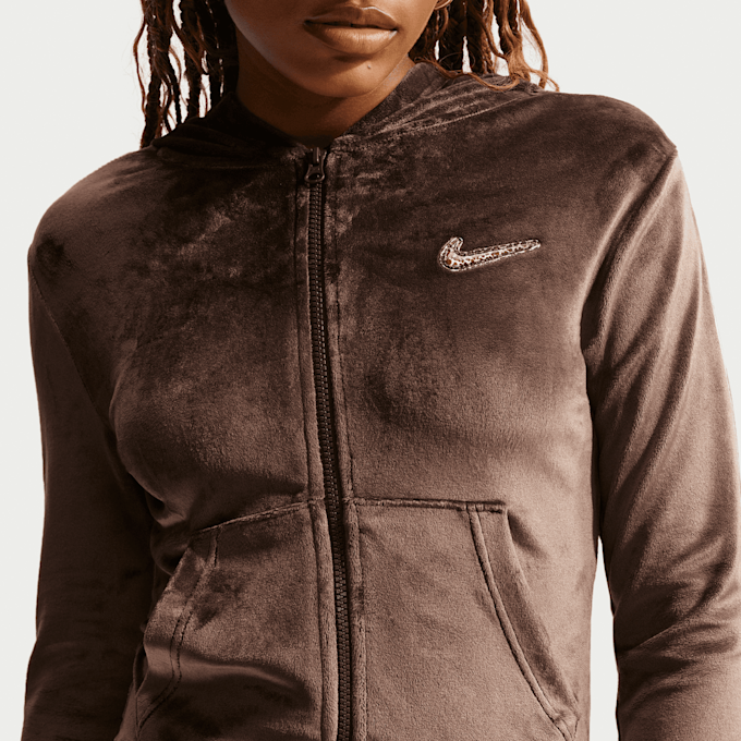 Nike   Sportswear Trend Velour Full-Zip Hoodie braun 94587 3