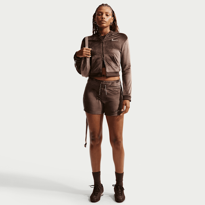 Nike   Sportswear Trend Velour Full-Zip Hoodie braun 94587 5