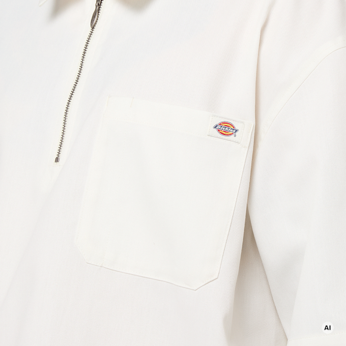 Dickies Cadiz Quarter Zip Shortsleeve Shirt beige 94947 3