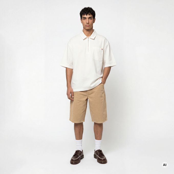 Dickies Cadiz Quarter Zip Shortsleeve Shirt bež 94947 4
