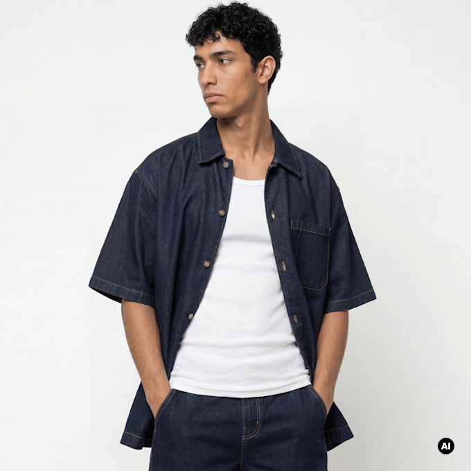Dickies Denim Shortsleeve Shirt blu 94950 1