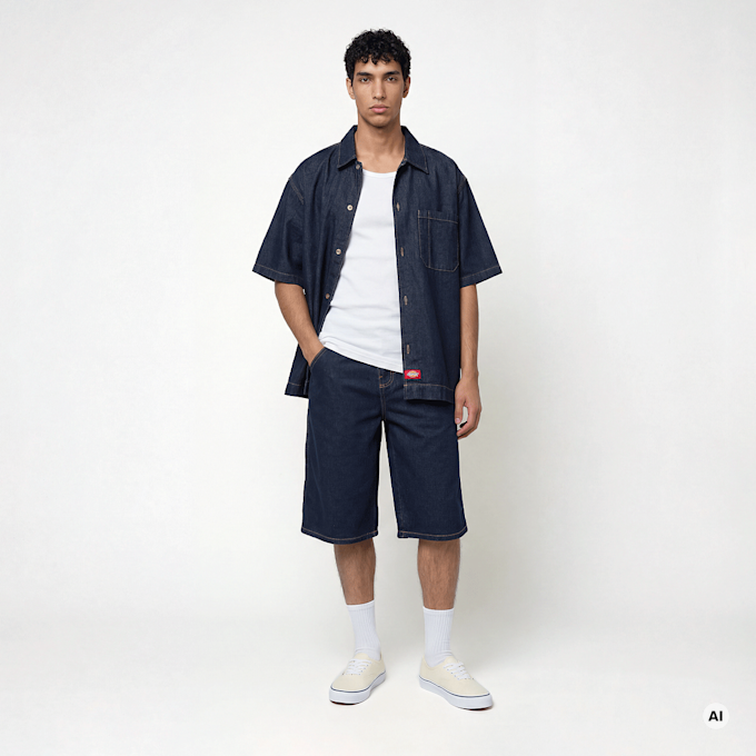 Dickies Denim Shortsleeve Shirt blu 94950 5