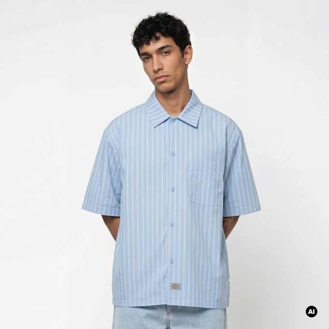 Dickies Venedocia Stripe Shortsleeve Shirt azul 94951 1
