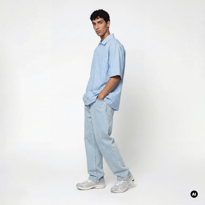 Dickies Venedocia Stripe Shortsleeve Shirt blauw 94951 5