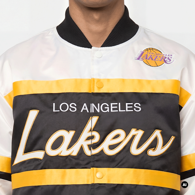 Mitchell & Ness NBA L.A. Lakers Team Color Head Coach Light Weight Satin Jacket schwarz 95043 3