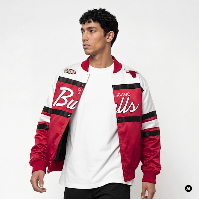 Mitchell & Ness NBA Chicago Bulls Team Color Head Coach Light Weight Satin Jacket rot 95040 1