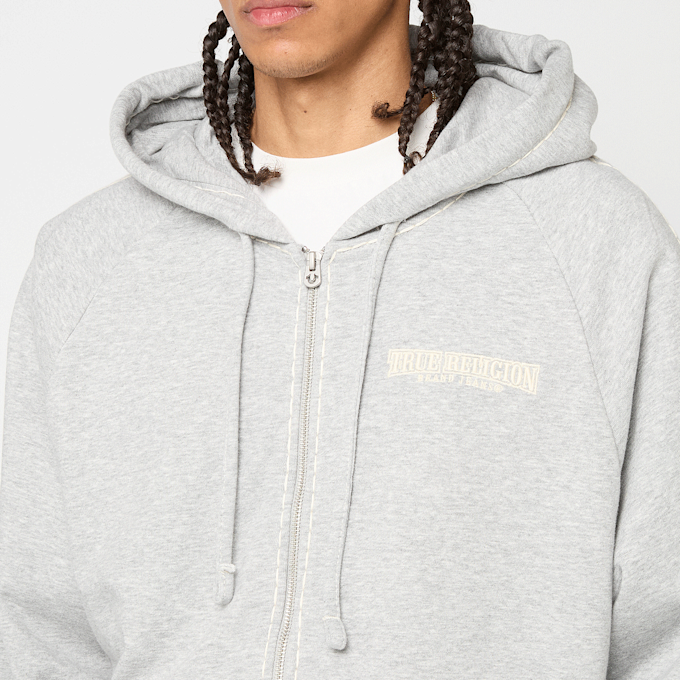 True Religion Taped Super T Cinched Zip Up szary 95077 4