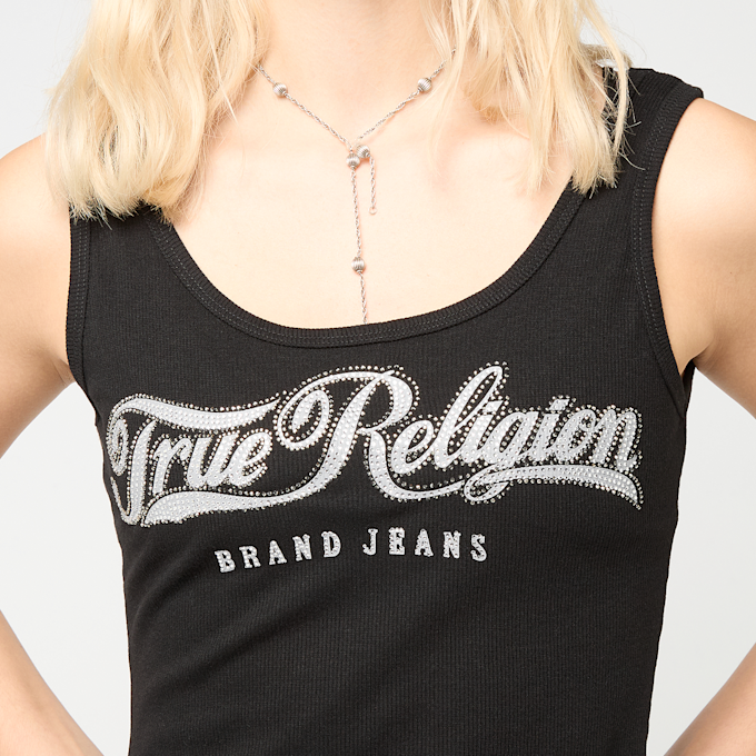 True Religion Crystal Square Neck Rib Tank zwart 97118 3