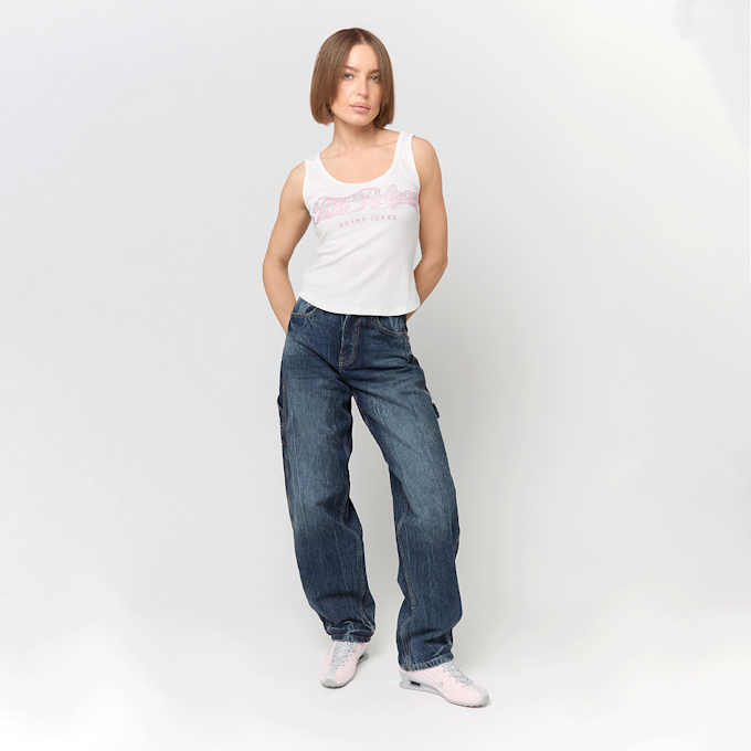 True Religion Crystal Square Neck Rib Tank biały 97119 4