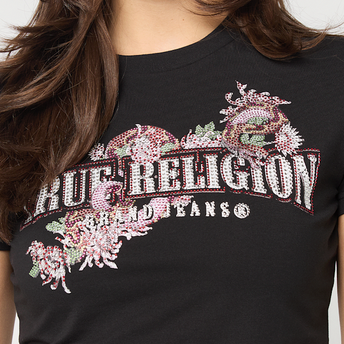 True Religion Crystal Snake Shortsleeve Baby Tee noir 95195 3