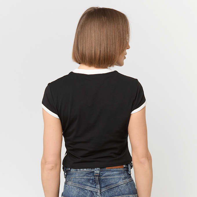 True Religion Sporty Cap Sleeves Ringer Baby Tee crna 95193 2