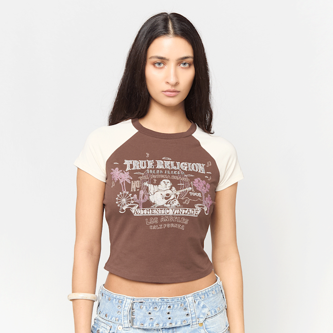 True Religion Contrast Raglan Baby Tee braun 95196 1