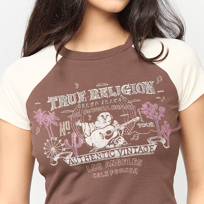 True Religion Contrast Raglan Baby Tee smeđa 95196 3