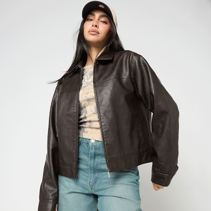 Karl Kani OG Retro Pu Leather Boxy Jacket marrone 95875 1