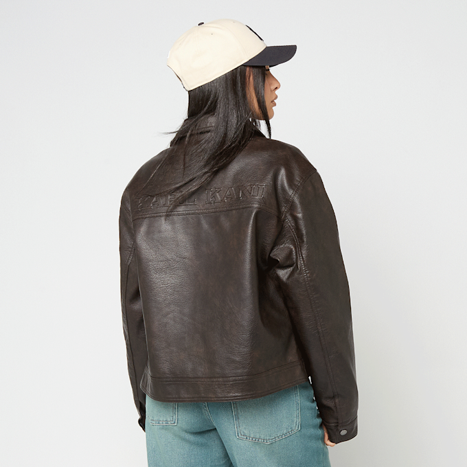 Karl Kani OG Retro Pu Leather Boxy Jacket brun 95875 2