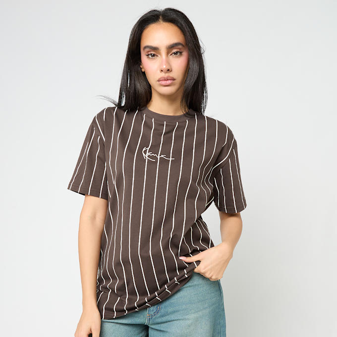 Karl Kani Small Signature Essential Pinstripe OS Tee braun 95878 1
