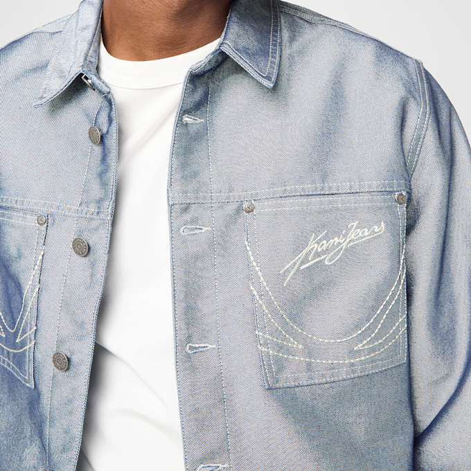 Karl Kani Jeans Cropped Silver Denim Jacket cinzento 96070 3