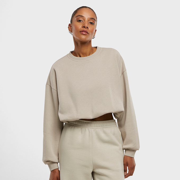 Urban Classics Ladies Cropped Gathered Sweatshirt beż 96326 1