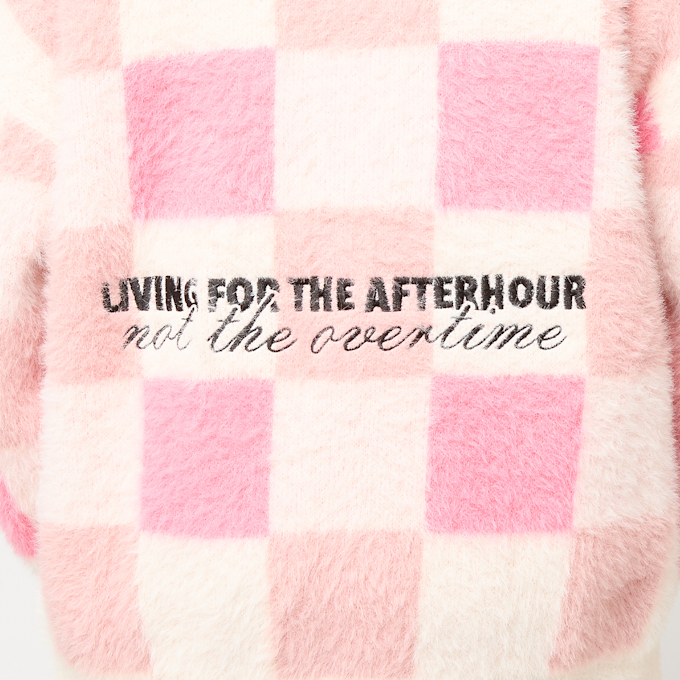 Another Cotton Lab Another Checked Knit Sweater lichtroze 96542 4