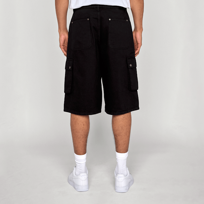 Urban Classics Washed Workwear Cargo Shorts nero 96583 2
