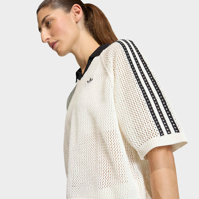 adidas Originals Knitted Crochet Polo beż 96621 4