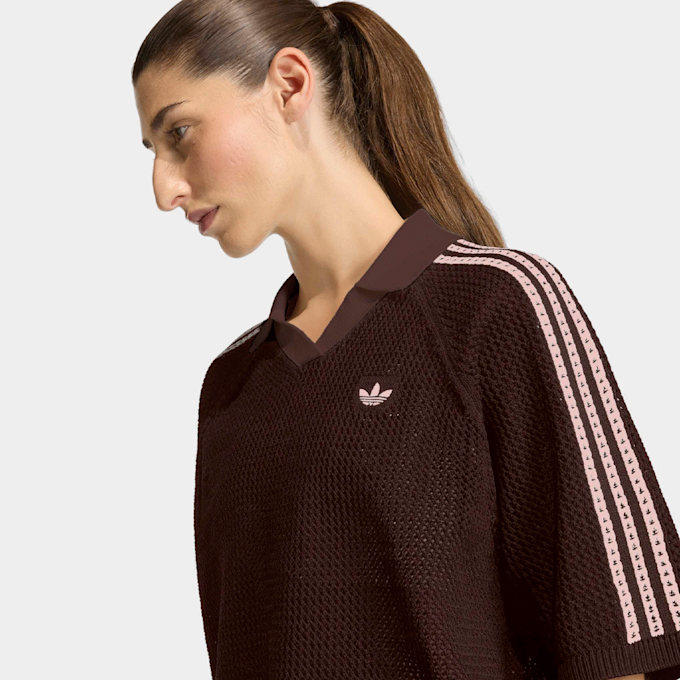 adidas Originals Knitted Crochet Polo marrón 96638 4